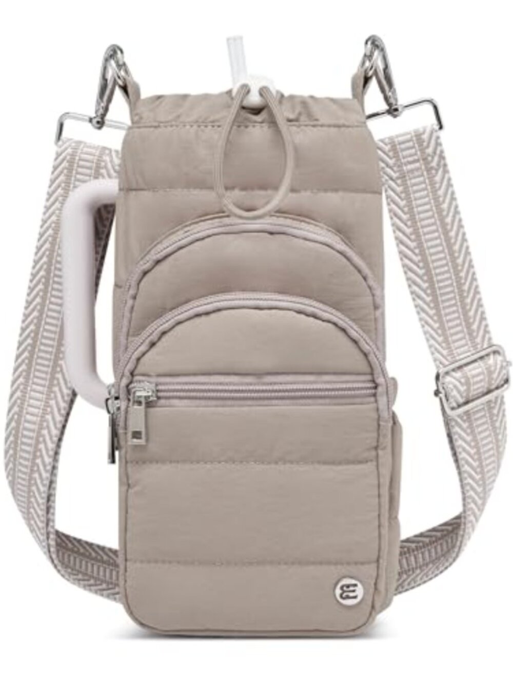 Water Bottle Holder with Strap 40 oz Crossbody Carrier RFID Nylon
